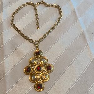 Brighton ruby opal stone gold link chain necklace